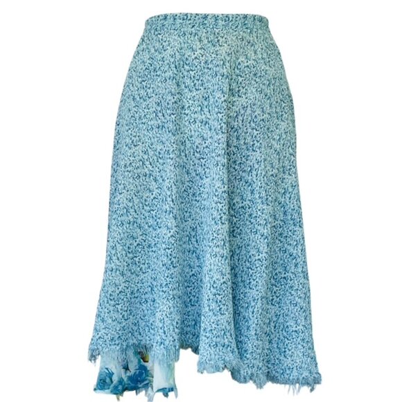 Coldwater Creek Reversible Skirt Size PS DISTRESSED HEM Fairy Festival Floral - Picture 1 of 9